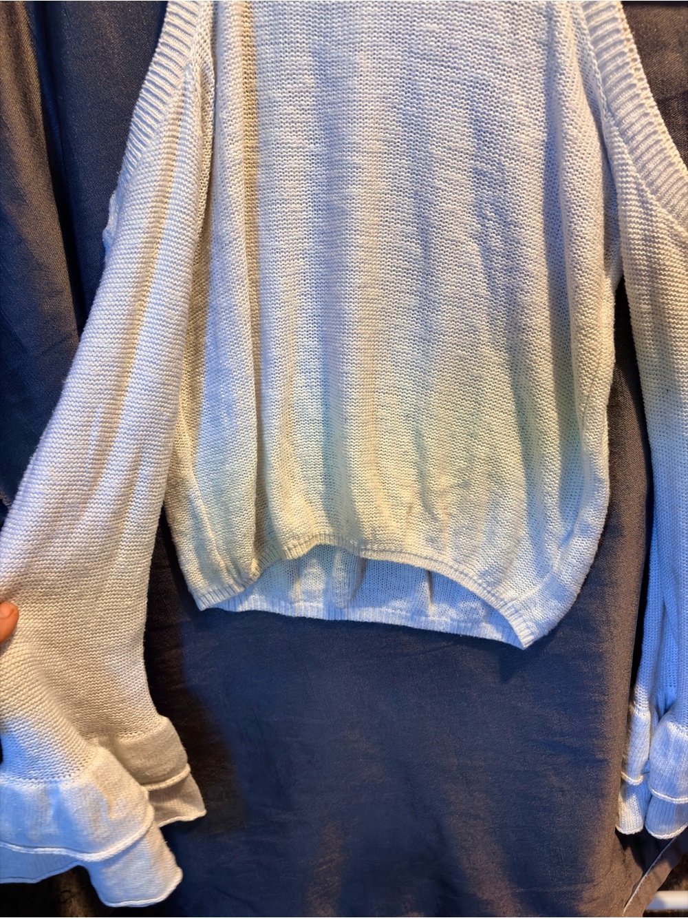 Express Cream Cold-Shoulder Ribbed Knit Top - Picture 6 of 9